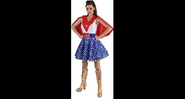 Magic Design Kostuum Super Girl Dames Polyester Blauw Maat Xl