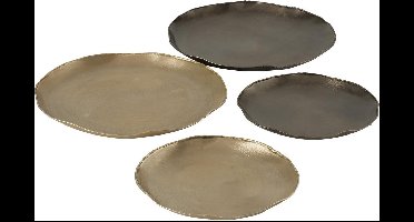 Schaal - 4 stuks - Ø 37cm- Ø27cm - Goud - Antraciet  - Aluminium