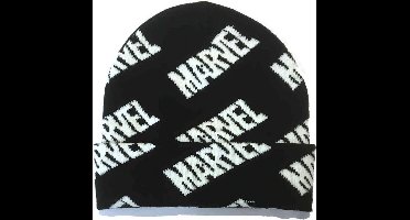 Marvel Beanie Muts Repeating Logo Zwart