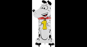Folieballon cijfer 1 Hond 100 cm