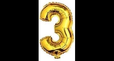 cijferballon 3 goud 32 inch, kindercrea