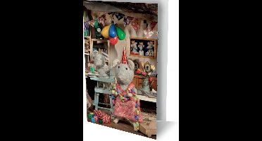 Muizenhuis - 6 Dubbele Uitnodigingen Met Envelop – Ik Geef Een Feest!