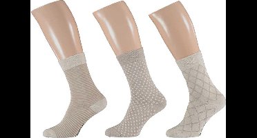 Apollo® Sokken Fashion BIO-Katoen Beige Heren 3-pack maat 39/42