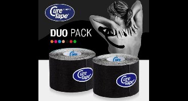 CureTape® Classic voordeelset - Zwart - Kinesiotape – 2 rollen - 5cm x 5m - Elastische tape - FysioTape - Kinesiologie Tape - Cure Tape