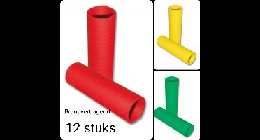 12 stuks Serpentine BRANDVERTRAGEND, Rood-Geel- Groen, Carnaval, Themafeest, Papier