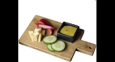 Gusta Serveerplank Small | Bamboe | Incl. Aardewerk Schaaltje | Borrelplank | Serveerplank