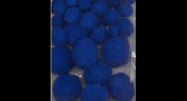 Hobby & Crafting Fun Pompoms - Mix blauw 50 stuks - 1cm 1.5cm 2.0cm 2.5cm