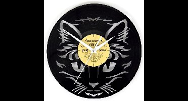 Vinyl wandklok vrolijke kat - LP klok 12 inch - 30 cm