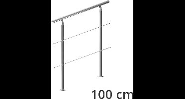Monzana Trapleuning 100 cm - Met 2 Spijlen – Roestvrijstaal