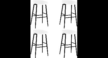 vidaXL - Barstoelen - 4 - st - wit