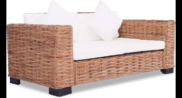 vidaXL - Tweezitsbank - natuurlijk - rattan