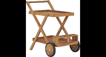 vidaXL - Theewagen - massief - teakhout