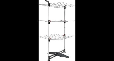 Tomado - Droogtoren Ciclone Vario - 38 meter drooglengte - Inklapbaar - Aluminium en Metaal - Met kledinghangershaken - 5 jaar garantie - Zilvergrijs