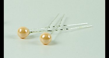 Haarpinnen parel zalm kleur glans