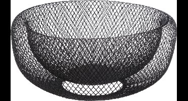 Secret de Gourmet Fruitschaal / fruitmand - zwart - metaal - 27 cm - Draadmand