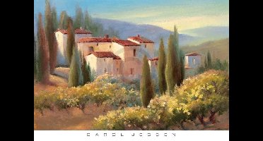 Kunstdruk Carol Jessen - Blue Shadow in Tuscany II 91x66cm