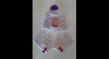 Disney - Prinsessen - Princess - Winterset - Muts & Handschoenen - Lila - 52 cm - 100% Acryl