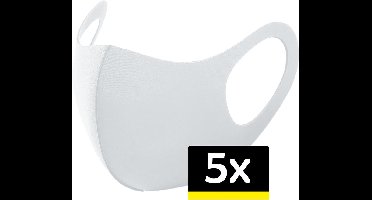 Mondkapje Wasbaar Mondmasker Wit Mondkapjes Niet-medisch - 5 stuks