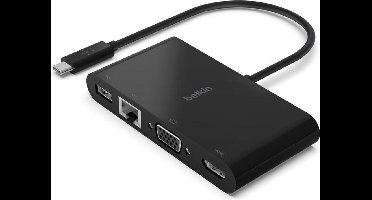 Belkin USB-C Multimedia Adapter – 4K HDMI, 100W PD, USB-A 3.0, Gigabit Ethernet, SD/microSD, 3.5mm Audio, Compatibel met MacBook, iPad, Windows, Chromebook