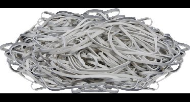 1 kg - Elastiek - wit - diameter 120mm - breedte 5mm - in zak - ca 285 stuks