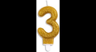 Wefiesta Cijferkaars '3' 4,4 X 7 X 1,2 Cm Wax Goud