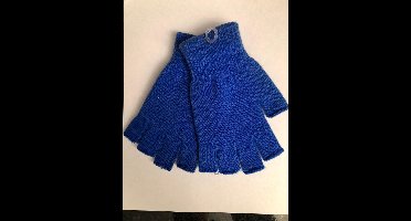 Vingerloze verkleed handschoenen voor volwassenen - blauw - Unisex - Gebreid - '80s / jaren 80 - blauw handschoen zonder vingers - Voor dames en heren