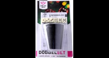 Dobbelsteenset |Longfield Games | scoreblok | dobbelbeker