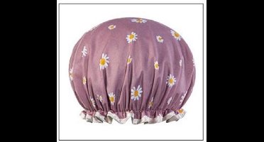 Dikke 1Stuks Douche muts - Shower Cap - Purple Daisy - Waterdicht - BadMuts  - Dubbele Laag - Douchemuts Haar Cover Bedekking - Vrouwen Benodigdheden DoucheCap Badkamer Accessoires