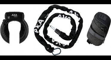 AXA Defender ART2 fietsslot 100cm AXA insteekketting set met opbergtas - zadeltas - Zwart