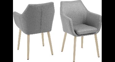 Noel eetkamerstoel met armleuning, grijs.