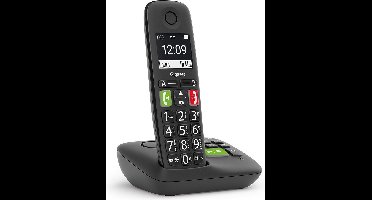 Gigaset E290A BLACK Analoge-/DECT-telefoon Nummerherkenning Zwart