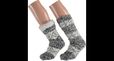 Apollo Dames Huissokken Chenille met Antislip Grijs One size