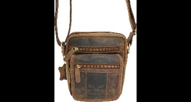 Hunters tas - Leren Schoudertas / crossbody tas / Nektas - Buffel Leer - Heren tas / Dames tas - cadeau tip -  Bruin / cognac