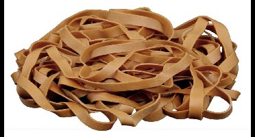 1 kg - Elastiek - naturel - diameter 60mm - breedte 8mm - in zak - ca 390 stuks