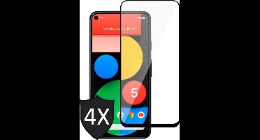 4x Screenprotector geschikt voor Google Pixel 5 - Glas Tempered Screen Protector Full Screen