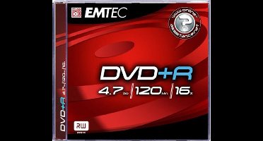 Emtec DVD+R 4.7GB 120min 16x brandbare DVD 1 exemplaar in jewelcase