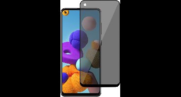 Privacy Screenprotector geschikt voor Samsung A21s - FullGuard Glas Screen Protector