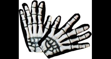 Witbaard Skelethanden Rubber Wit/zwart One-size