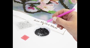Diamond painting | Uil | Afmeting: 30 x 30 CM | Inclusief diamond painting pen | Diamond painting volwassenen