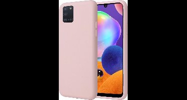 Hoesje geschikt voor Samsung Galaxy A31 - Matte Back Cover Microvezel Siliconen Case Hoes Roze