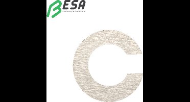 Huisnummer Fuji 65mm INOX letter = c inclusief dubbelzijdige tape