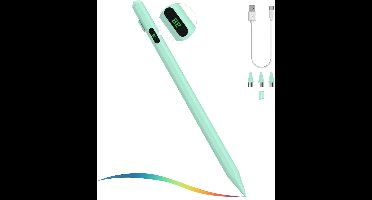 Allecto- Touchscreen Styluspen - Universele Styluspen - Voor IOS/Android Smartphones - Groen - Precisie Stylus - LED-indicator - Geschikt voor Tablets en Smartphones.