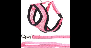 Kat Harnas met looplijn voor kittens Harms Roze 28cm 32-41cm 110