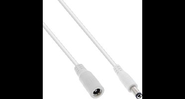 DC verlengkabel | 5,5 x 2,5mm | max. 140W | AWG18 | wit | 2 meter