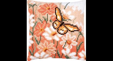 Vervaco - Kruissteekkussen kit Vlinder tussen bloemen - PN-0203675