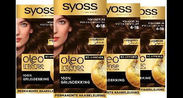 Syoss Haarverf - Oleo Intense 4-18 - Mokka Bruin - 4 Stuks