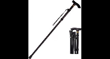 Wandelstok Opvouwbaar - Wandelstokken Dames en Heren - Zwart