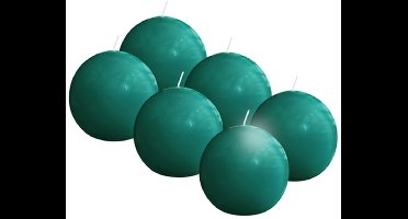 Bolsius - Glanzende bolkaarsen - 6 Stuks - Groen - 7cm - 16 Branduren