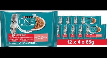 12x Purina One Pouch Sterilcat Adult Zalm 4 x 85 gr