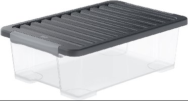 Rotho CORE Plus opbergboxen -afsluitbaar - set van 4 - stapelbaar - 30 ltr